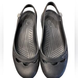 Crocs Women’s Size 8 Slip On Flat Ballet Style shoes in Black